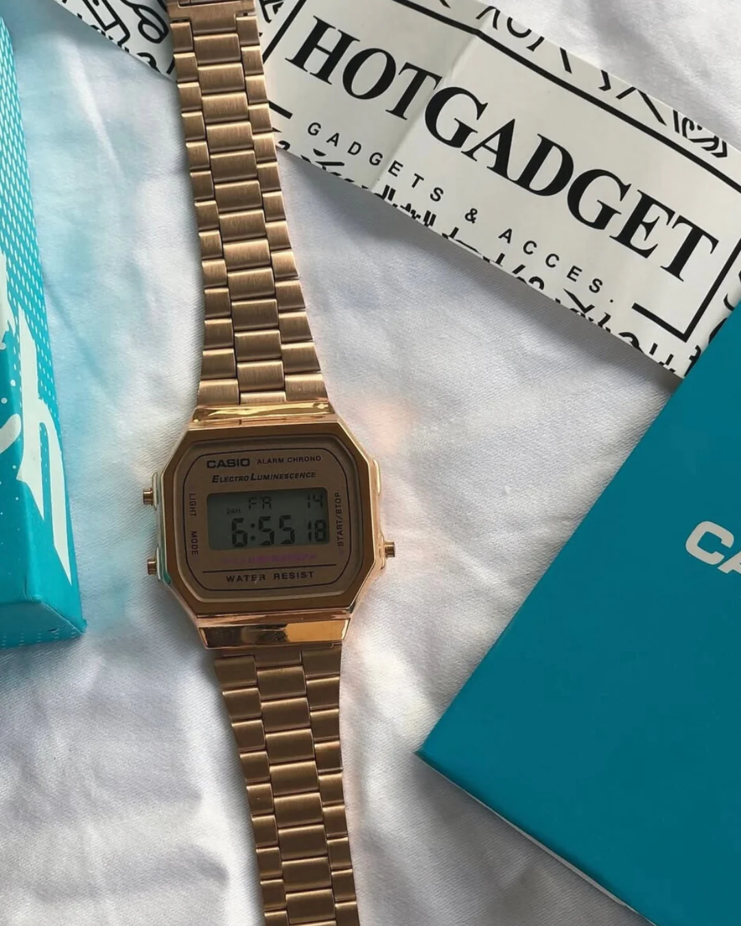 Vintage A168 Unisex (Digital Watch) Rose Gold - Image 3