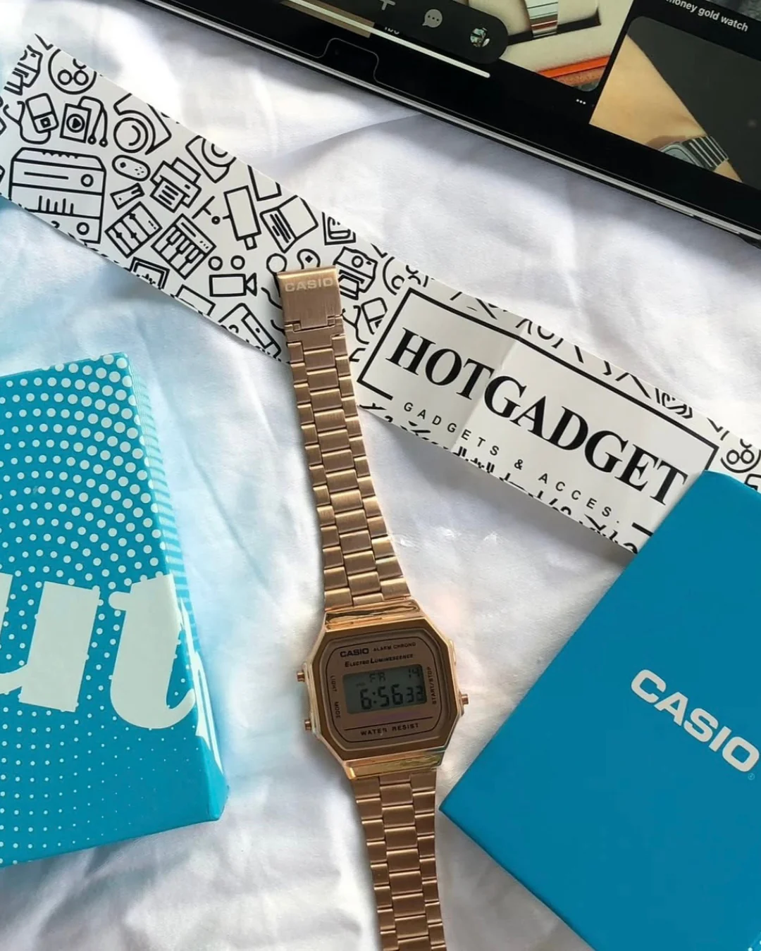 Vintage A168 Unisex (Digital Watch) Rose Gold - Image 5